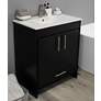Pacific 30" Wide Ceramic Top Black 2-Door Single Sink Vanity