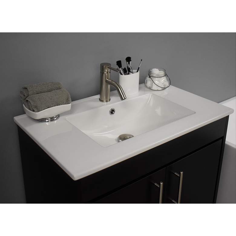 Image 7 Pacific 30 inch Wide Ceramic Top Black 2-Door Single Sink Vanity more views