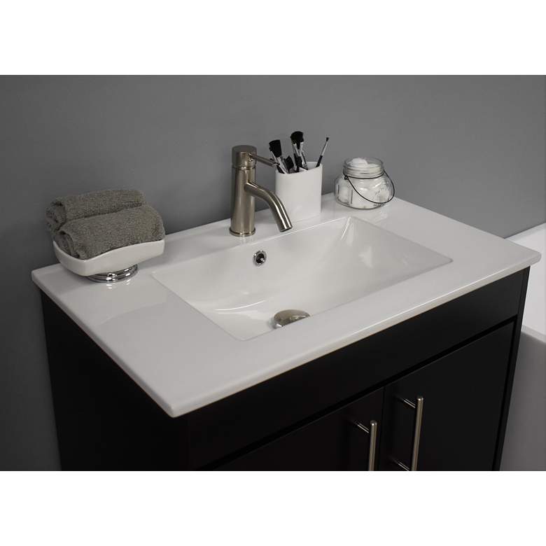 Image 7 Pacific 30" Wide Ceramic Top Black 2-Door Single Sink Vanity more views