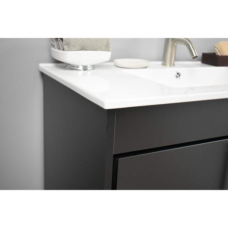Image 3 Pacific 36" Wide Ceramic Top Black 2-Door Single Sink Vanity more views
