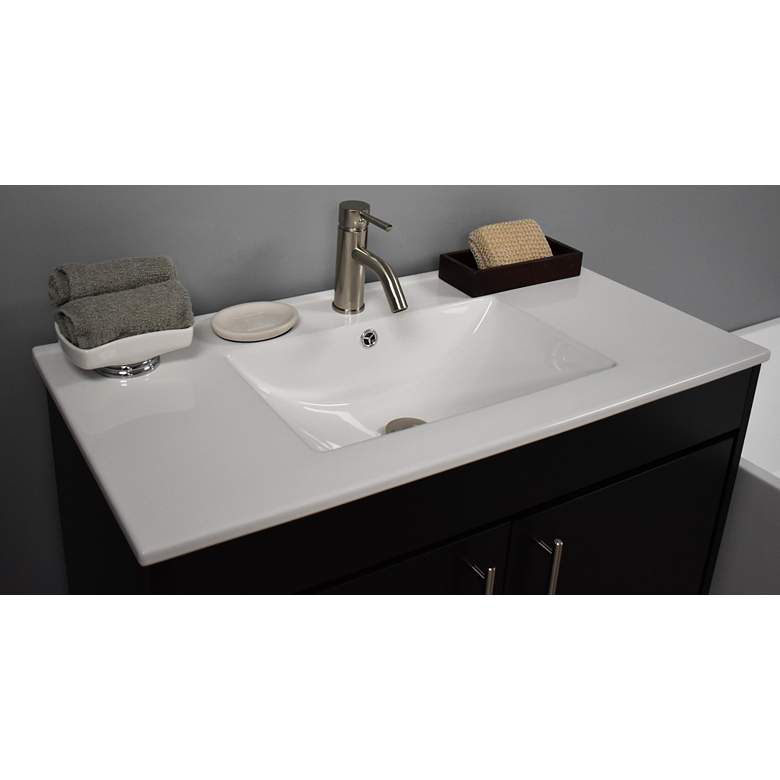 Image 4 Pacific 36" Wide Ceramic Top Black 2-Door Single Sink Vanity more views