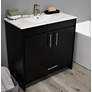 Pacific 36" Wide Ceramic Top Black 2-Door Single Sink Vanity