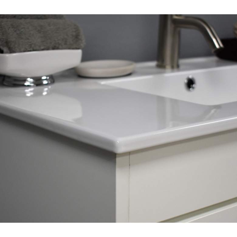 Image 3 Pacific 36 inch Wide Ceramic Top White 2-Door Single Sink Vanity more views