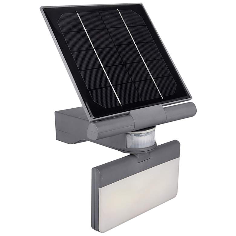 Image 1 Pacific Accents 7 inchH Gray Solar LED Outdoor Flood Light