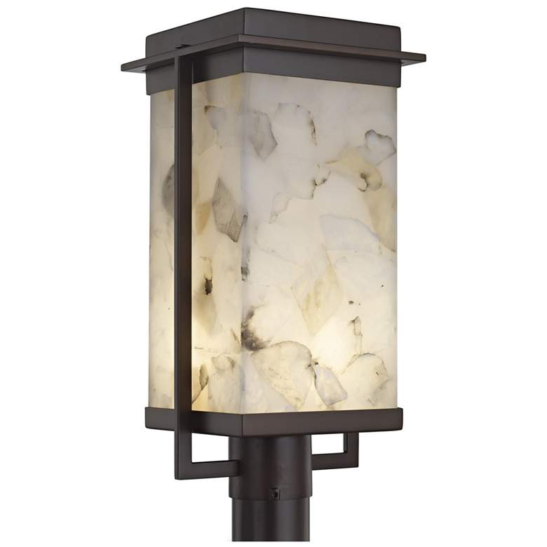 Image 1 Pacific Alabaster Rocks 18 inchH Bronze LED Outdoor Post Light