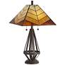 2_Pacific Coast 30 1/2" Tiffany-Style Amber Glass Pull Chain Table Lamp