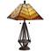 Pacific Coast 30 1/2" Tiffany-Style Amber Glass Pull Chain Table Lamp