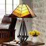 1_Pacific Coast 30 1/2" Tiffany-Style Amber Glass Pull Chain Table Lamp
