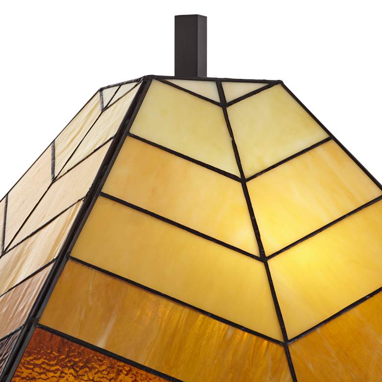 Image 3 Pacific Coast 30 1/2" Tiffany-Style Amber Glass Pull Chain Table Lamp more views