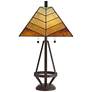 7_Pacific Coast 30 1/2" Tiffany-Style Amber Glass Pull Chain Table Lamp more views