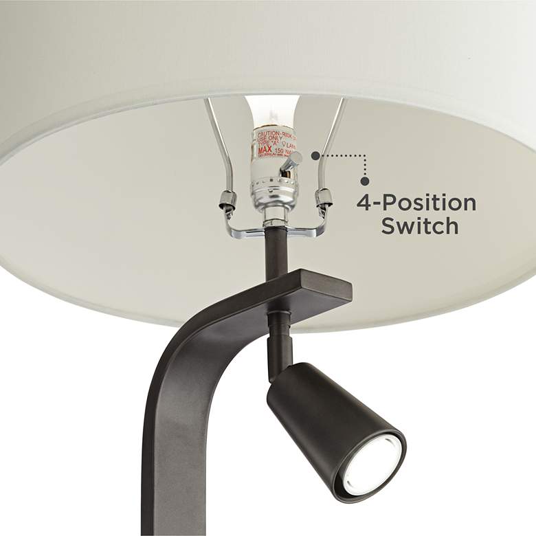 Image 3 Pacific Coast 67" Othello Glass Table Floor Lamp with Reading Light more views