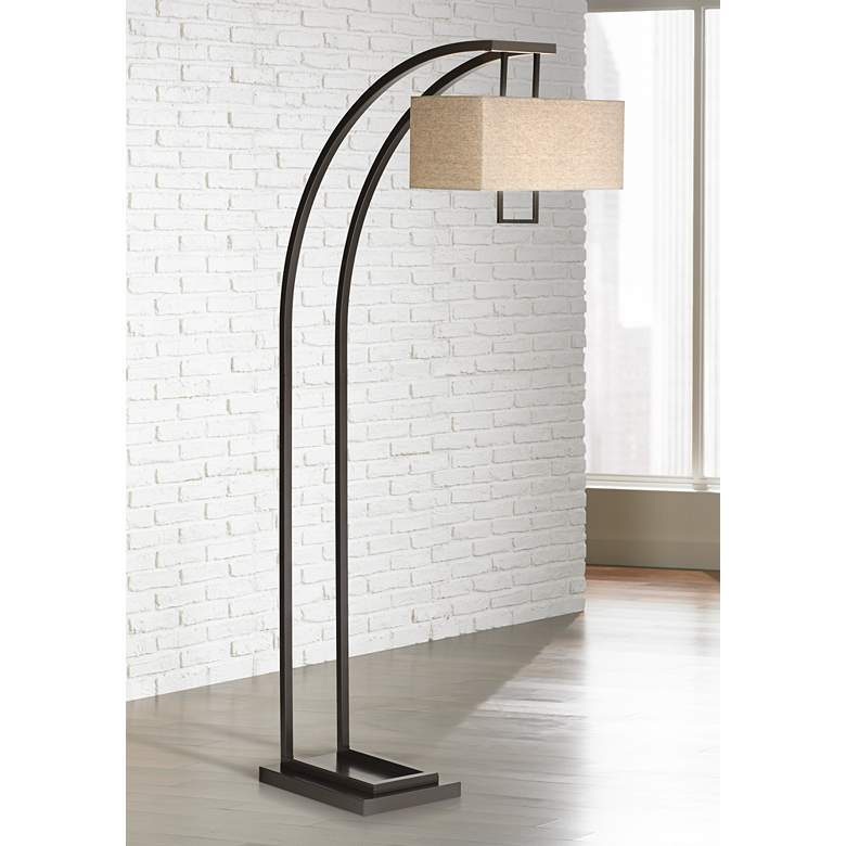 Image 1 Pacific Coast Aiden Place 72 1/2" Oil-Rubbed Bronze Arc Floor Lamp