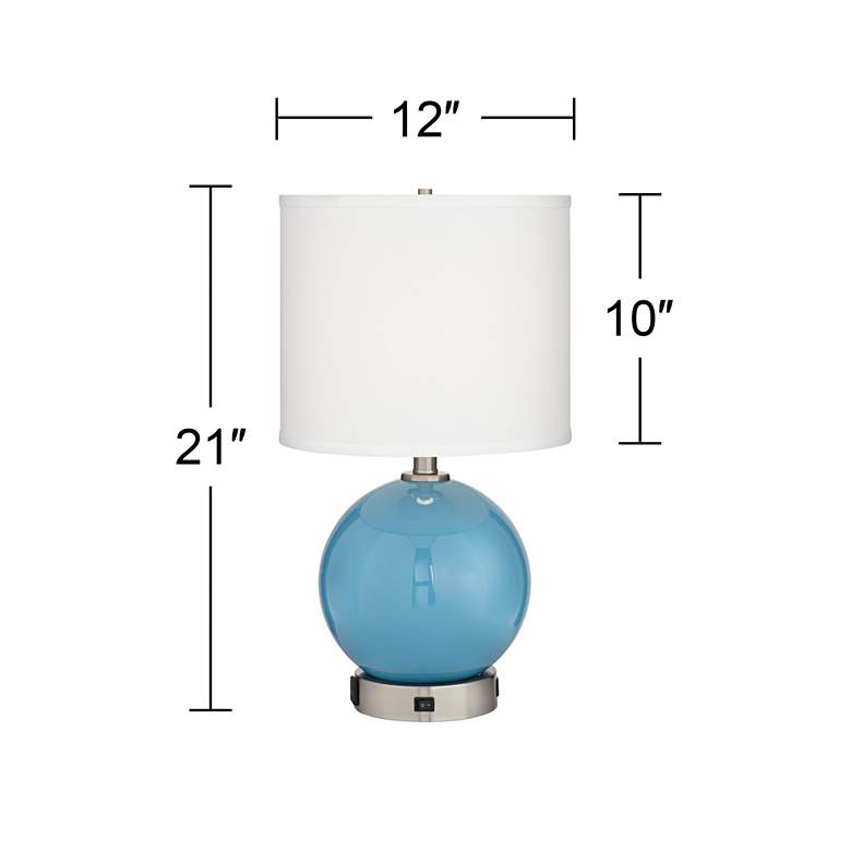 Image 5 Pacific Coast Aquarius 21" Blue Glass Sphere Outlet and USB Table Lamp more views