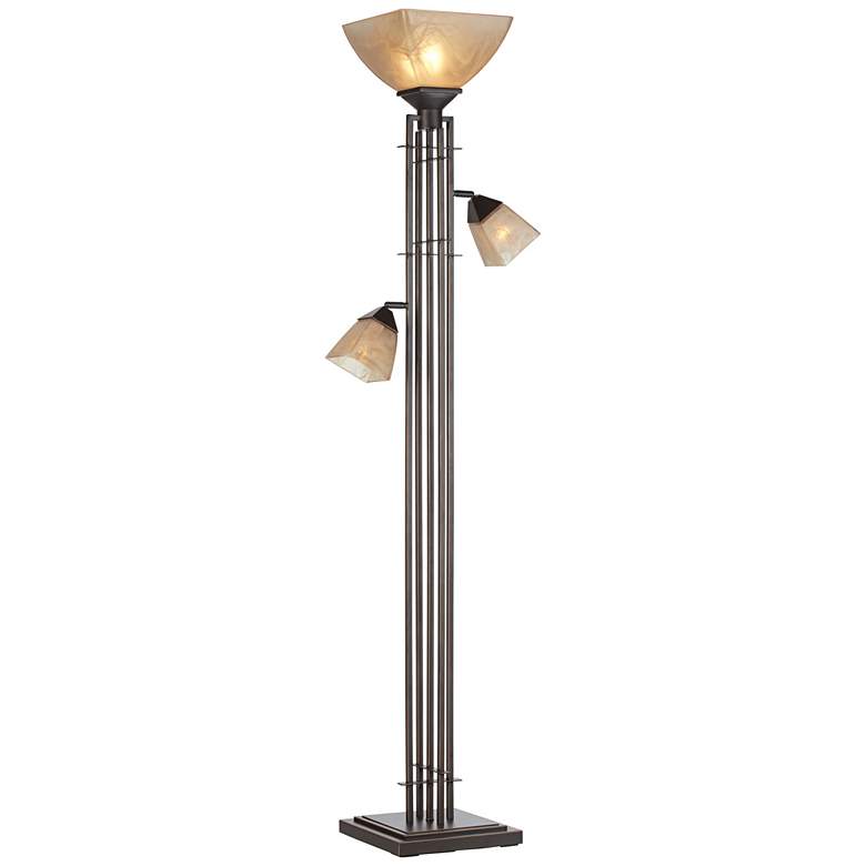 Image 3 Pacific Coast City Lines 72 inch Bronze 3-Light Torchiere Floor Lamp more views