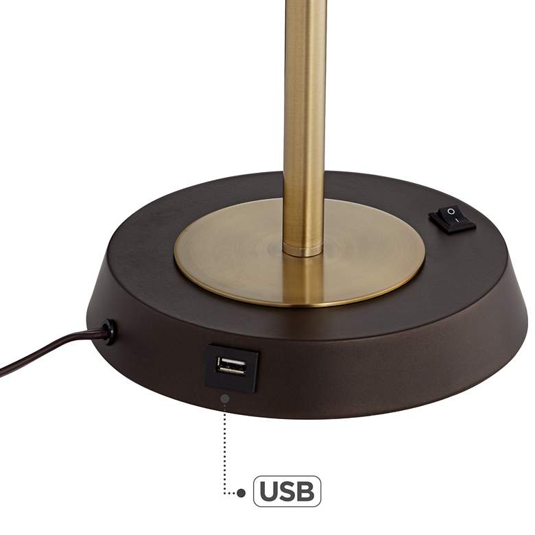 Image 5 Pacific Coast Dearborn 29" Industrial Bronze and Brass USB Table Lamp more views