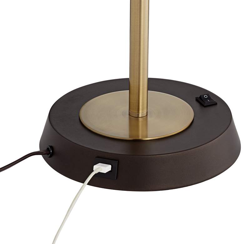 Image 6 Pacific Coast Dearborn 29" Industrial Bronze and Brass USB Table Lamp more views