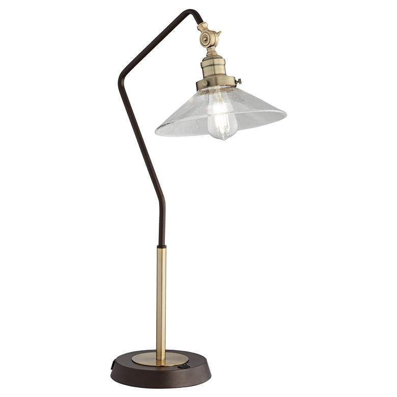 Image 7 Pacific Coast Dearborn 29" Industrial Bronze and Brass USB Table Lamp more views