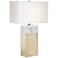 Pacific Coast Imperial 30" Antique Brass Faux Marble Modern Table Lamp