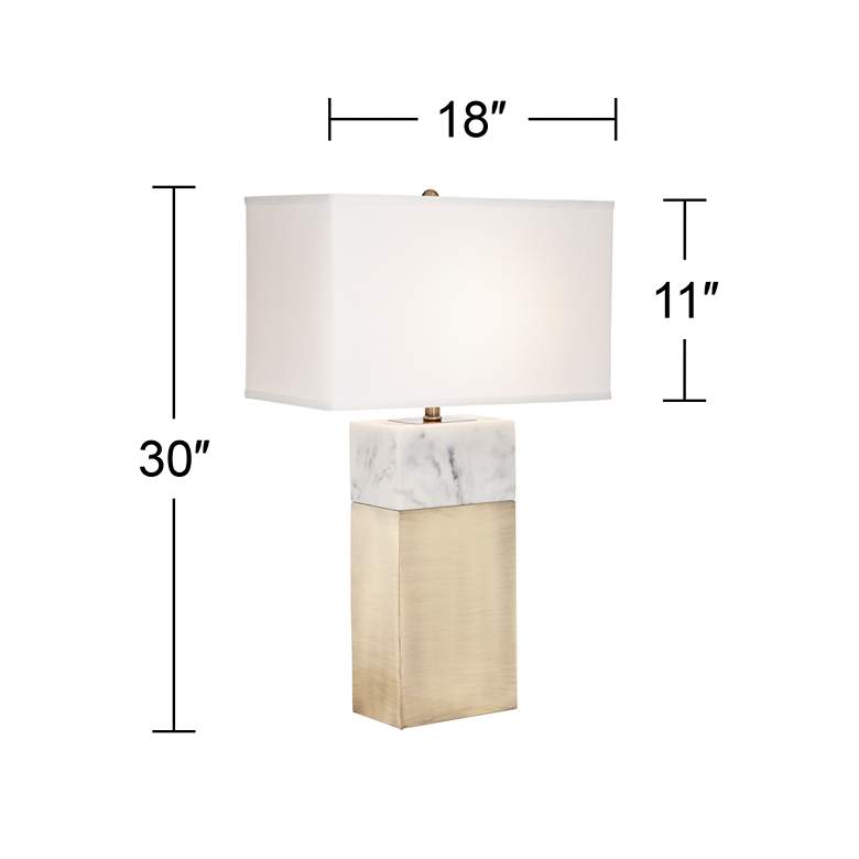 Image 3 Pacific Coast Imperial 30 inch Antique Brass Faux Marble Modern Table Lamp more views