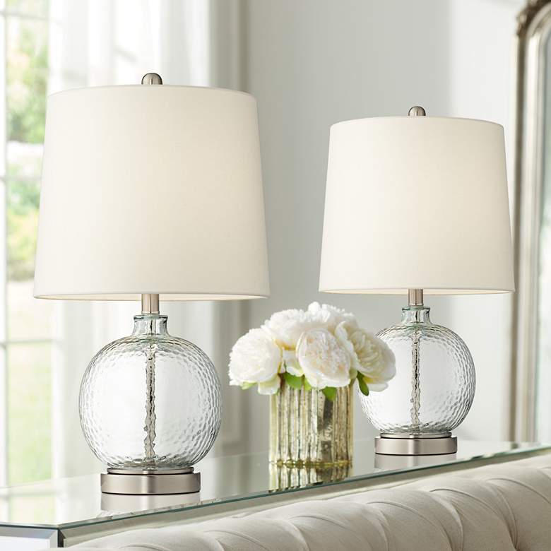 Pacific Coast Lighting 23 1/2" Clear Glass Table Lamps Set of 2