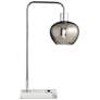 6_Pacific Coast Lighting 24" Modern Offset Arm Smoke Glass Table Lamp more views