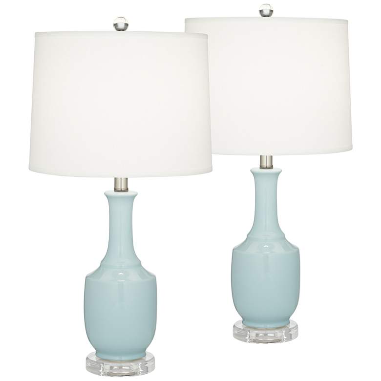 Image 2 Pacific Coast Lighting 26 1/2 inch Ocean Blue Ceramic Table Lamps Set of 2