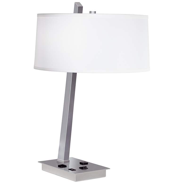 Image 1 Pacific Coast Lighting 26 inch Tilted Modern Outlet USB Table Lamp