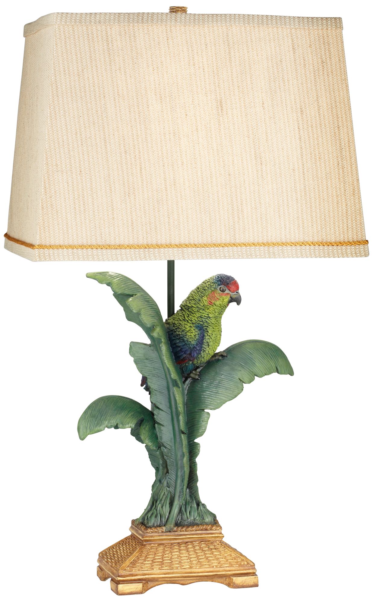 Pacific Coast Lighting 29.5" Tropical Leaf and Parrot Table Lamp