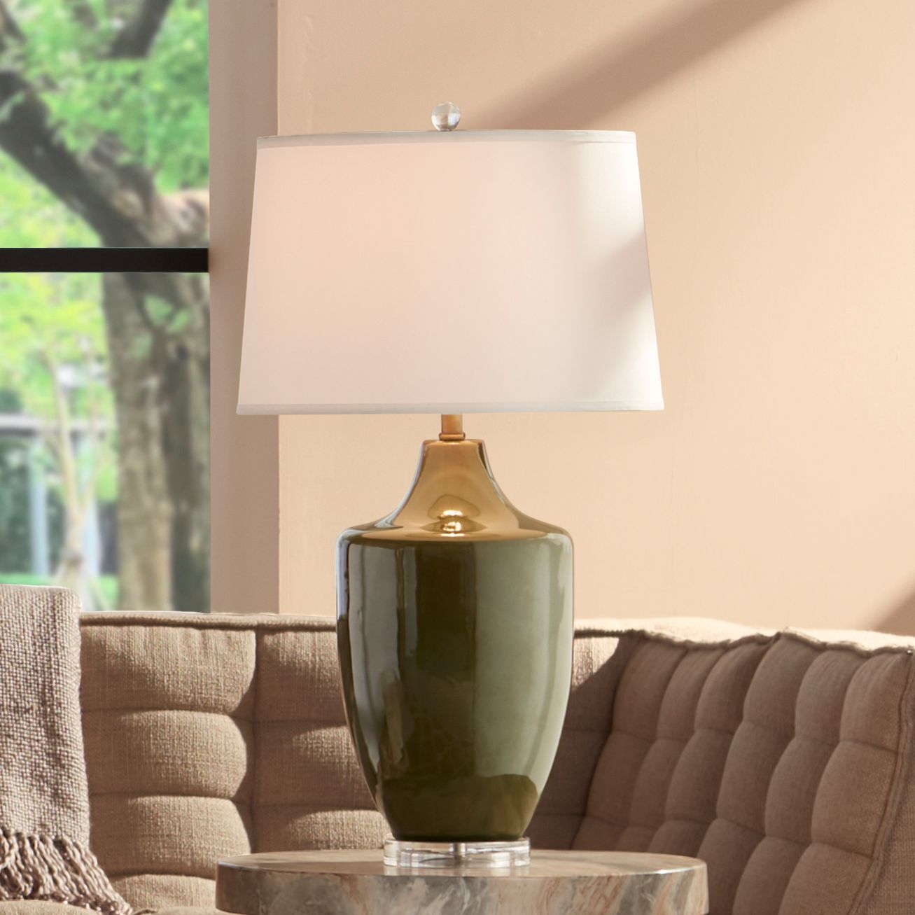 Olive green hot sale table lamp