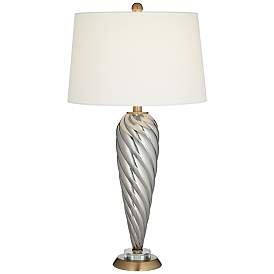 Image2 of Pacific Coast Lighting 30 1/4" Twist Silver Gray Glass Table Lamp