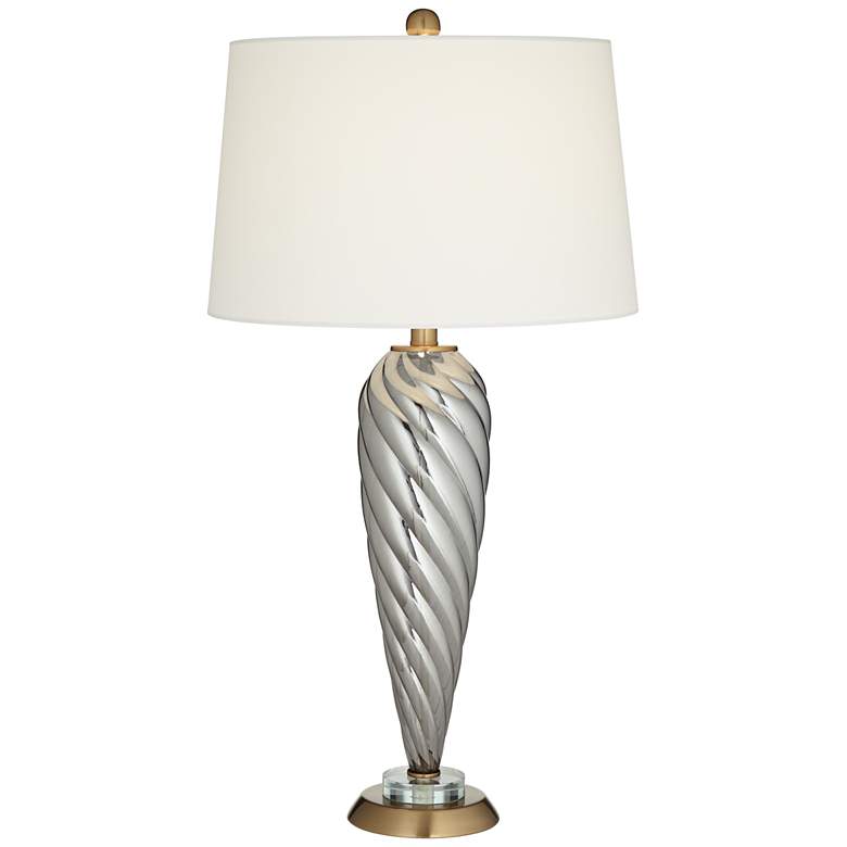 Image 2 Pacific Coast Lighting 30 1/4" Twist Silver Gray Glass Table Lamp