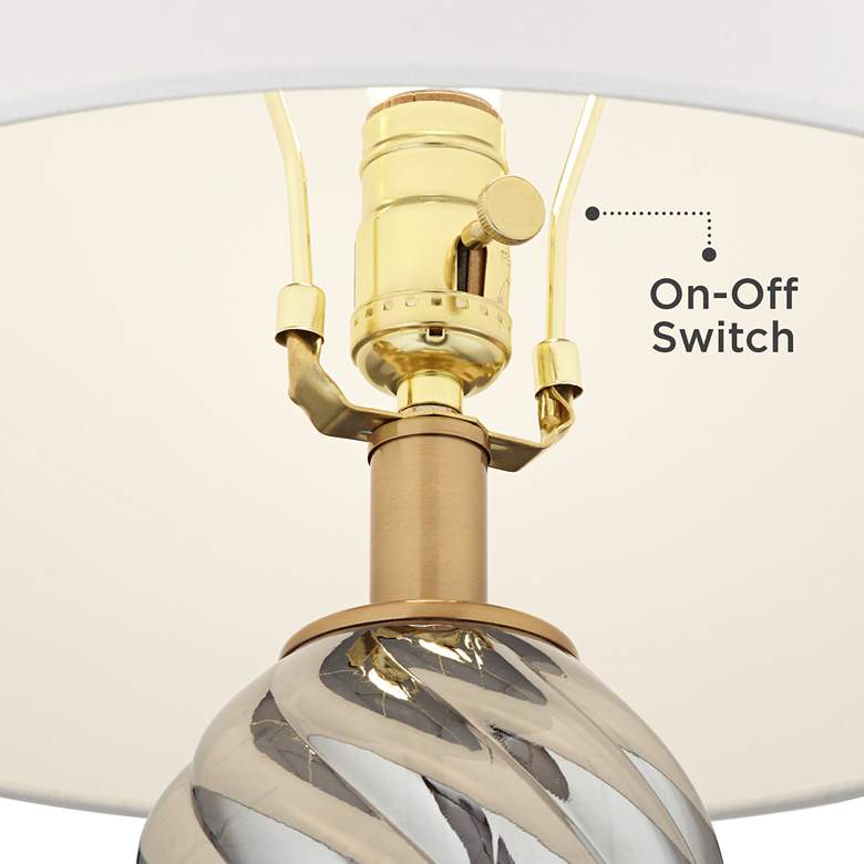 Image 5 Pacific Coast Lighting 30 1/4" Twist Silver Gray Glass Table Lamp more views