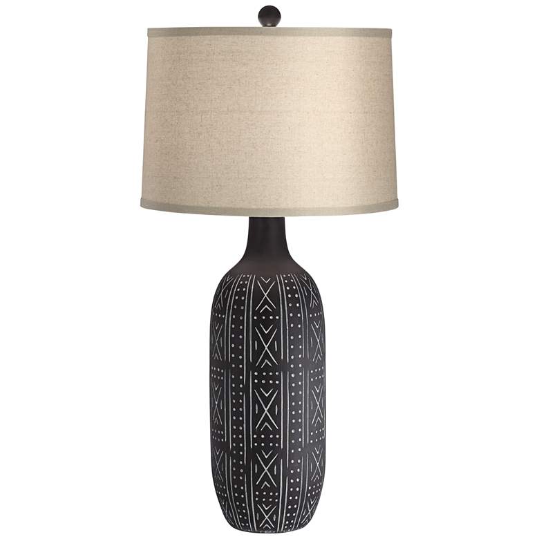 Image 2 Pacific Coast Lighting 31 1/4" Black Geometric Pattern Table Lamp