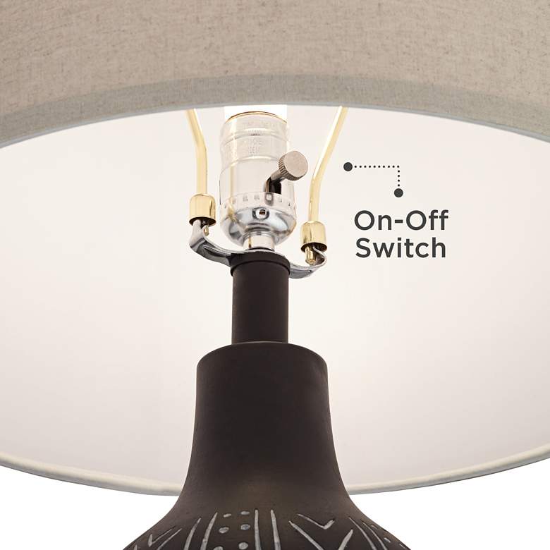 Pacific Coast Lighting 31 1/4" Black Geometric Pattern Table Lamp