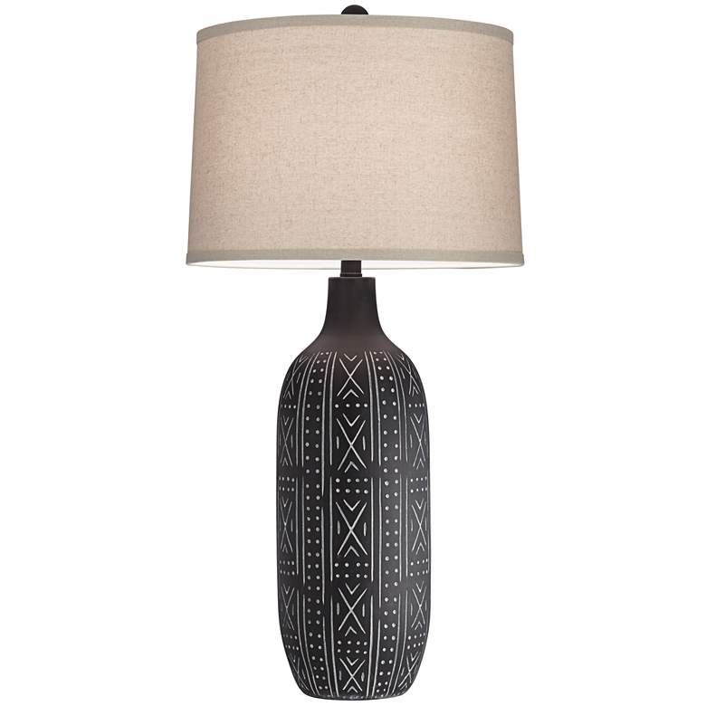 Image 5 Pacific Coast Lighting 31 1/4" Black Geometric Pattern Table Lamp more views