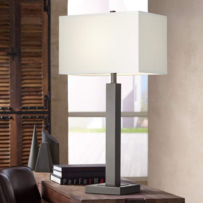 Image 1 Pacific Coast Lighting 31 inch Metal Column Modern Table Lamp