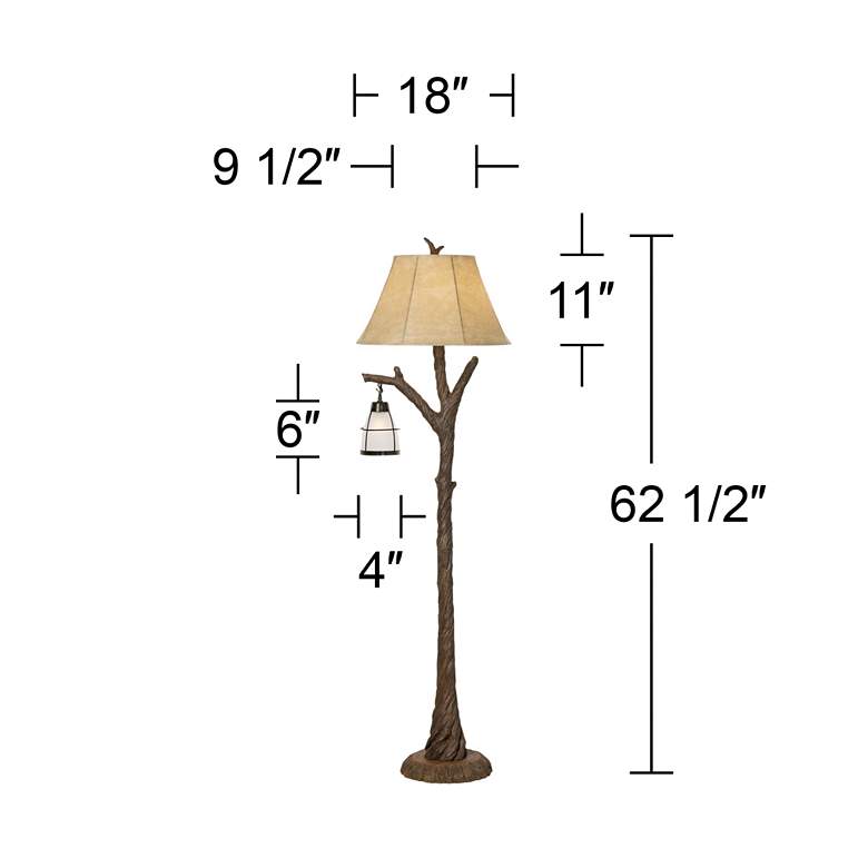 Image 5 Pacific Coast Lighting 62.5 inch Tree Trunk Floor Lamp with Night Light more views