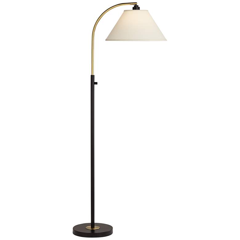 Image 2 Pacific Coast Lighting 62 1/2" High Black and Gold Arc Arm Floor Lamp