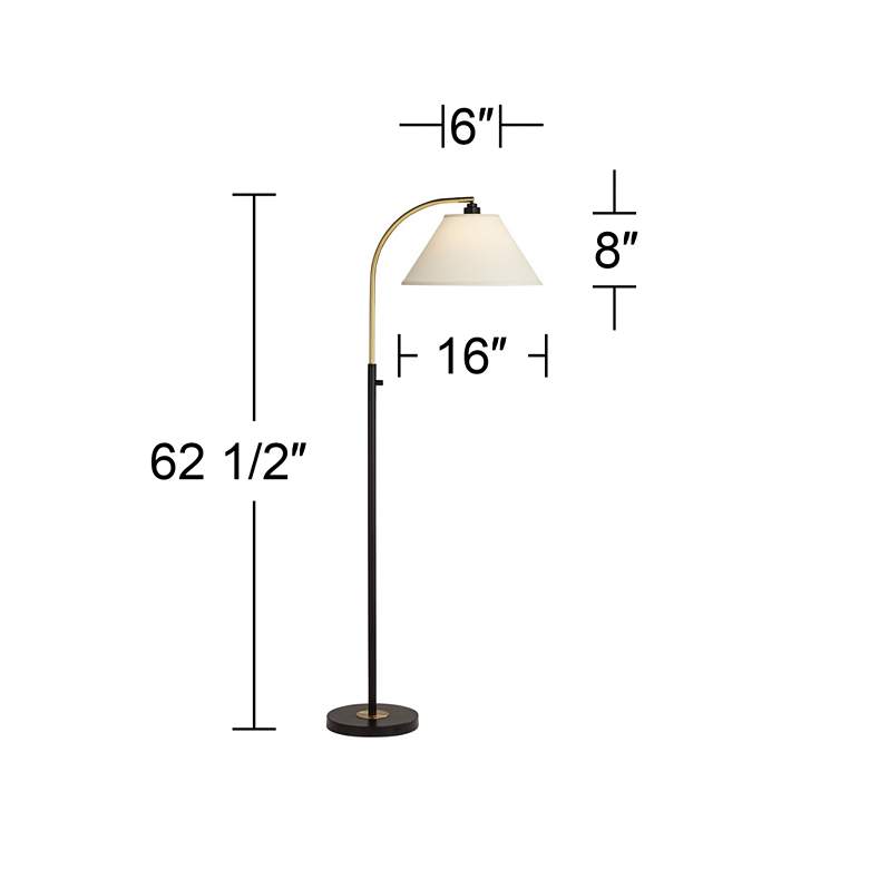 Image 7 Pacific Coast Lighting 62 1/2" High Black and Gold Arc Arm Floor Lamp more views