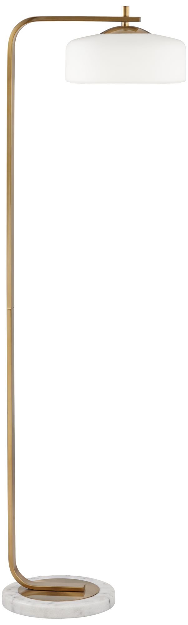 Pacific Coast Lighting 63" Marble Gold Offset Arm Modern Floor Lamp