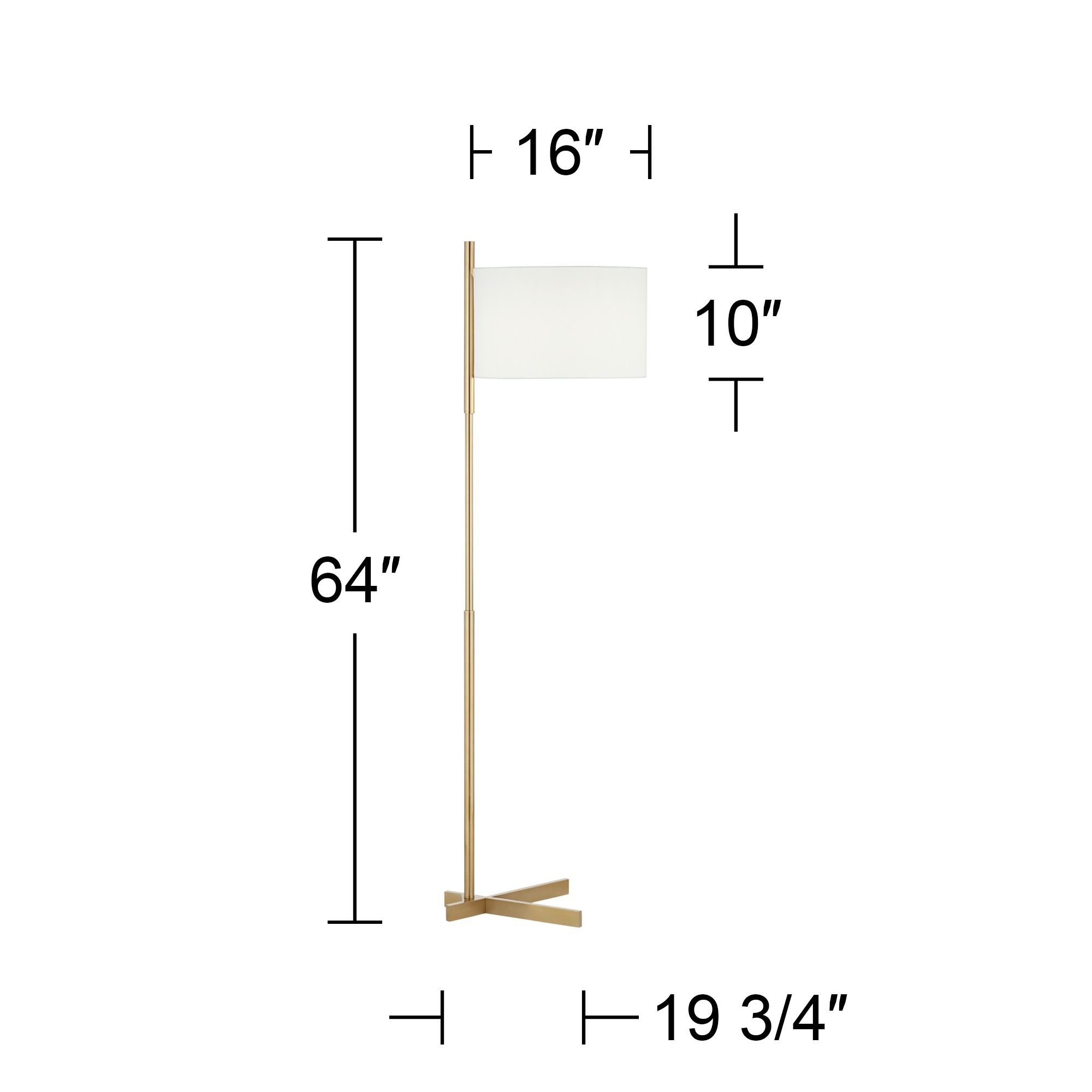 Pacific Coast Lighting 64" Offset Shade Warm Gold Modern Floor Lamp