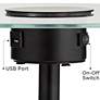 Pacific Coast Lighting 65.8" Black and Marble USB Table Floor Lamp