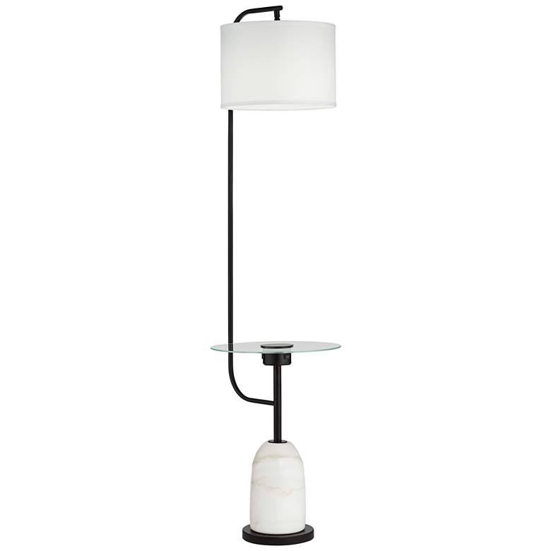Image 7 Pacific Coast Lighting 65.8" Black and Marble USB Table Floor Lamp more views