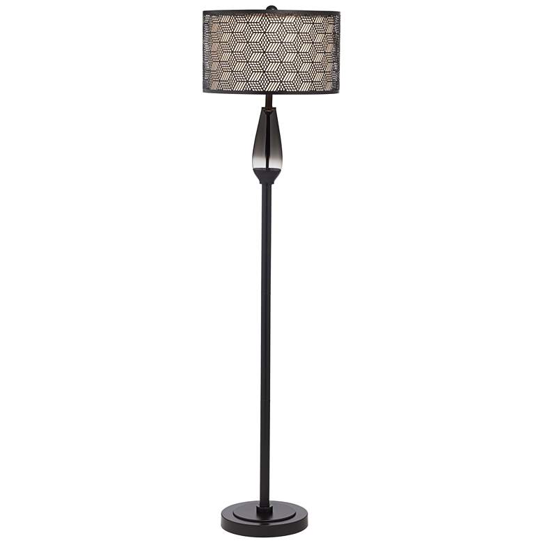 Image 2 Pacific Coast Lighting 65" Gray Glass Metal Shade Modern Floor Lamp
