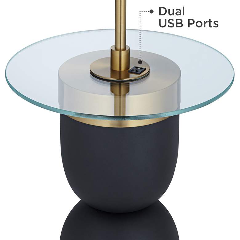 Image 6 Pacific Coast Lighting 66 1/2 inch Black Gold Modern Tray Table Floor Lamp more views