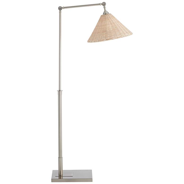 Image 6 Pacific Coast Lighting 66 inch High Offset Arm Rattan Shade Floor Lamp more views