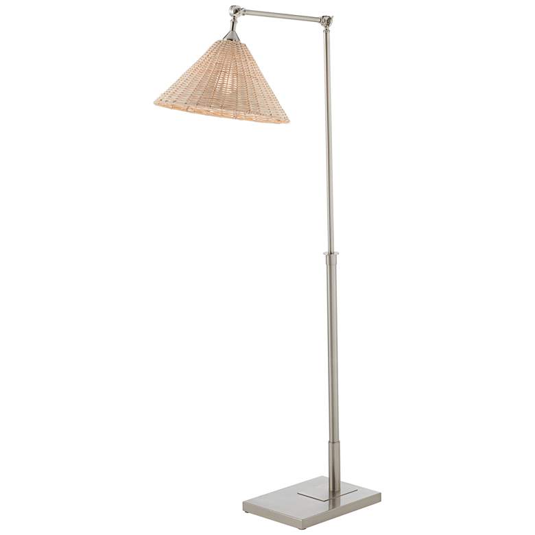 Image 7 Pacific Coast Lighting 66 inch High Offset Arm Rattan Shade Floor Lamp more views