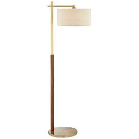 Image2 of Pacific Coast Lighting 67" Offset Shade Brass Modern Floor Lamp