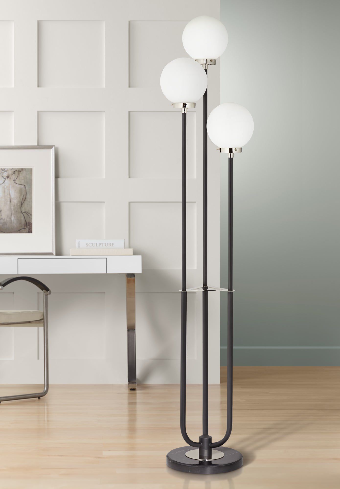 Globe floor online lamp black