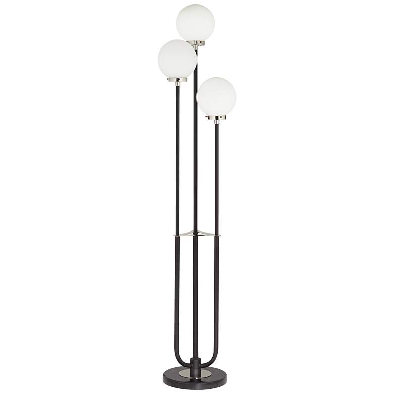 Image 2 Pacific Coast Lighting 68" Black White Globe 3-Light Pole Floor Lamp